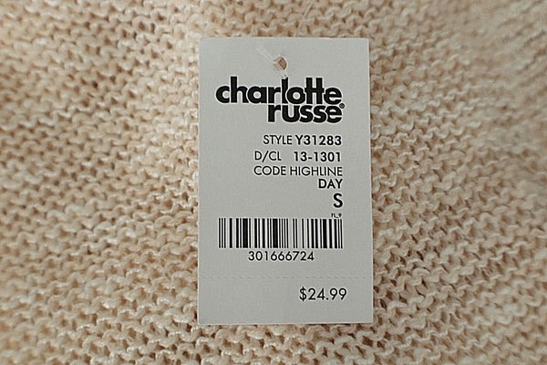 Charlotte Russe NEW $25 Sz S Peach Cotton Acrylic Hi Lo Pullover Sweater