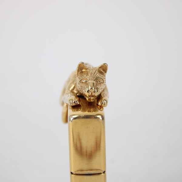 Zippo 3D Cat Lighter Gold Tone 3D Art Cat Resting On Top Zippo Lighter