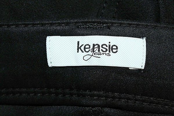 Kensie 28 x 31" Black Vegan Suede Poly Spandex Ankle Biter Skinny Jeans