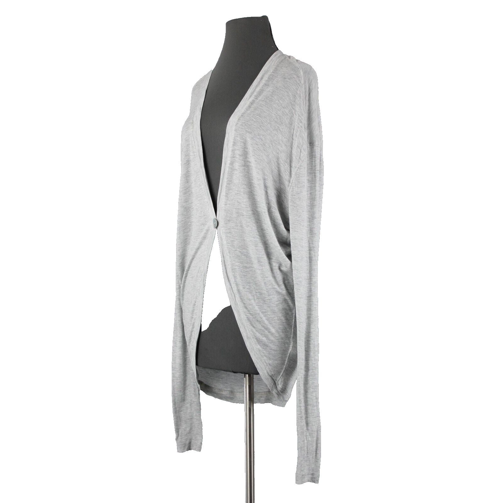 Seven For All Mankind Sz M Gray Button Closure 100% Tencel Jersey Wrap Jacket