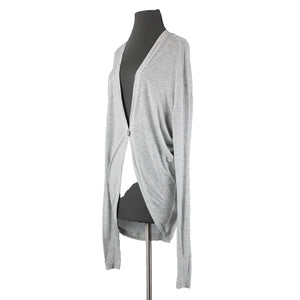 Seven For All Mankind Sz M Gray Button Closure 100% Tencel Jersey Wrap Jacket