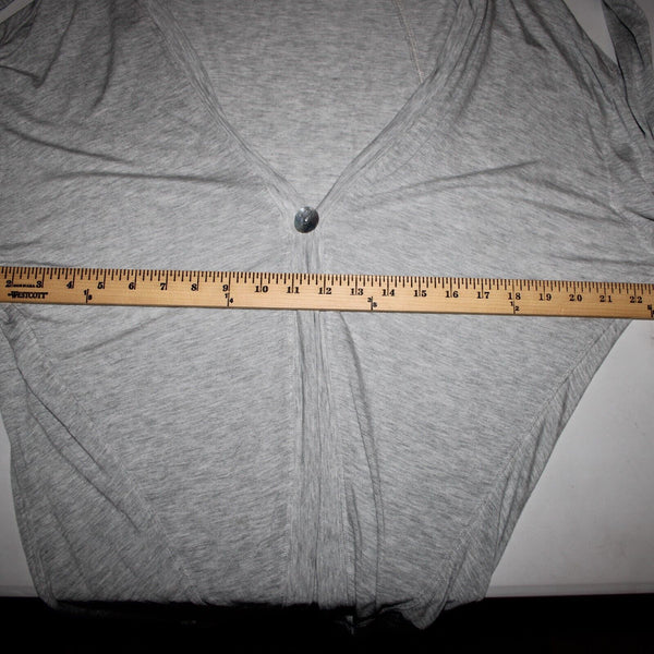 Seven For All Mankind Sz M Gray Button Closure 100% Tencel Jersey Wrap Jacket