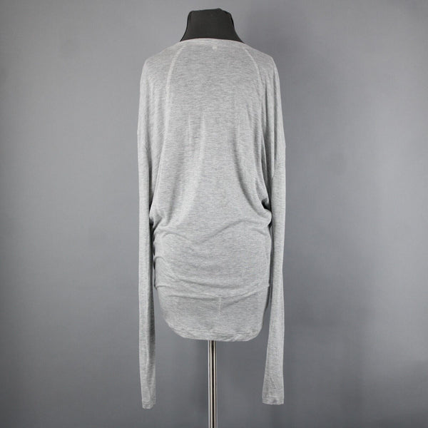 Seven For All Mankind Sz M Gray Button Closure 100% Tencel Jersey Wrap Jacket