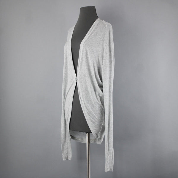 Seven For All Mankind Sz M Gray Button Closure 100% Tencel Jersey Wrap Jacket