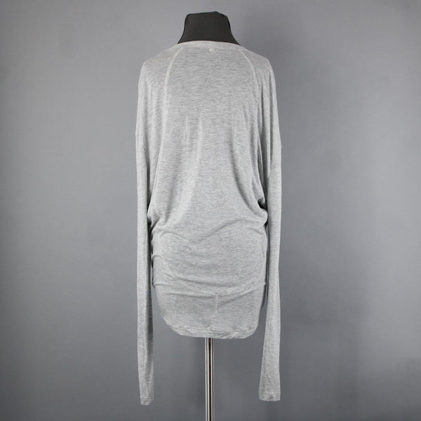 Seven For All Mankind Sz M Gray Button Closure 100% Tencel Jersey Wrap Jacket