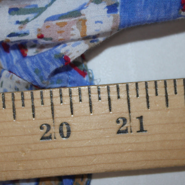 Talbots Top Sz L Blue Multi Colored Collared Buttons 100% Cotton Top
