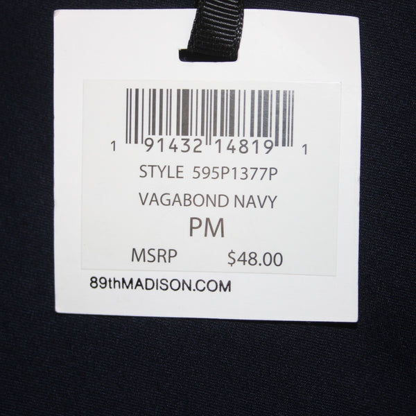 89th Madison Pant NEW $48 Sz PM x 27 Vagabond Navy Blue Ankle Rayon