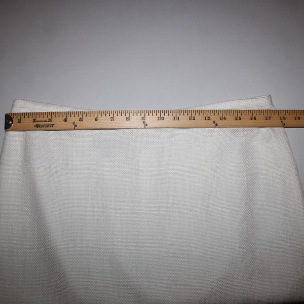 Talbots Petite Sz 14 White Textured Pencil Acrylic Cotton Polyester Lined Skirt