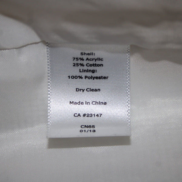 Talbots Petite Sz 14 White Textured Pencil Acrylic Cotton Polyester Lined Skirt