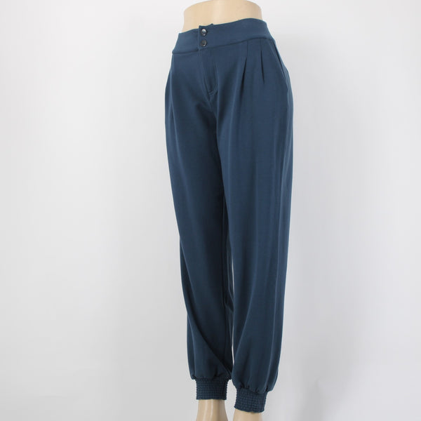 Giuliana Pant Off Air Sz 12 x 30 Blue Pleated Stretch Pockets Cotton Poly Pant