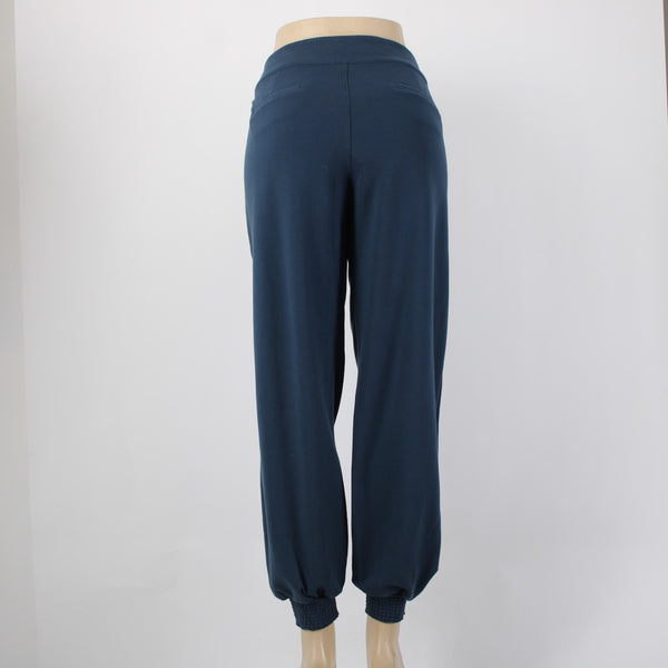 Giuliana Pant Off Air Sz 12 x 30 Blue Pleated Stretch Pockets Cotton Poly Pant