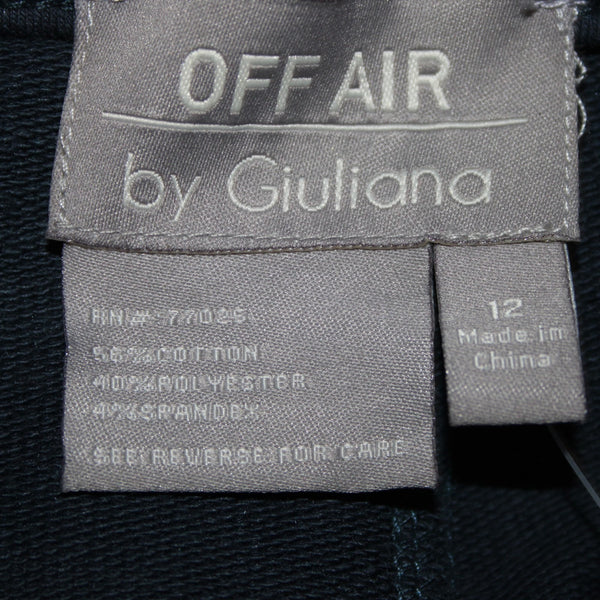 Giuliana Pant Off Air Sz 12 x 30 Blue Pleated Stretch Pockets Cotton Poly Pant