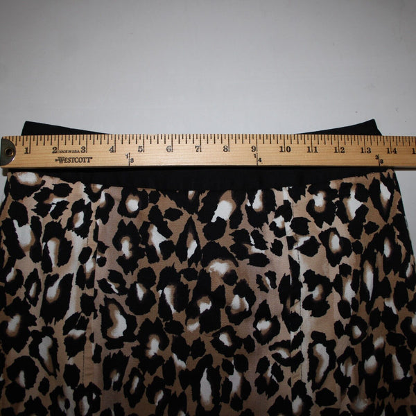 White House Blk Sz 4 Brown Black White Animal Print Polyester Lined Pencil Skirt