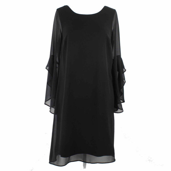 Thalia Sodi Sz XS Black Lined Flowy 100% Polyester Knee Length Dress