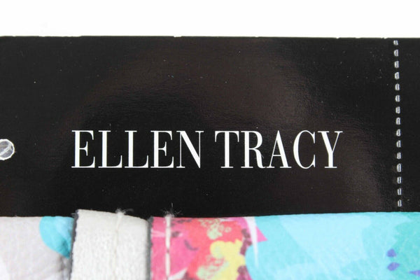 Ellen Tracy NEW $59 8 x 6 x 2.75 Pearl White Multi Zip Vegan Leather Purse