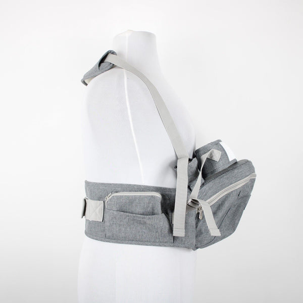 Gabesy Gray Cream Waist Seat With Storage Space Baby Carrier