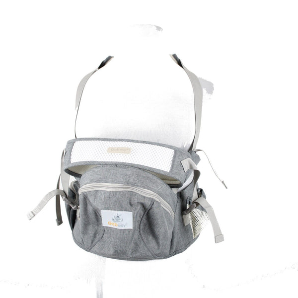 Gabesy Gray Cream Waist Seat With Storage Space Baby Carrier
