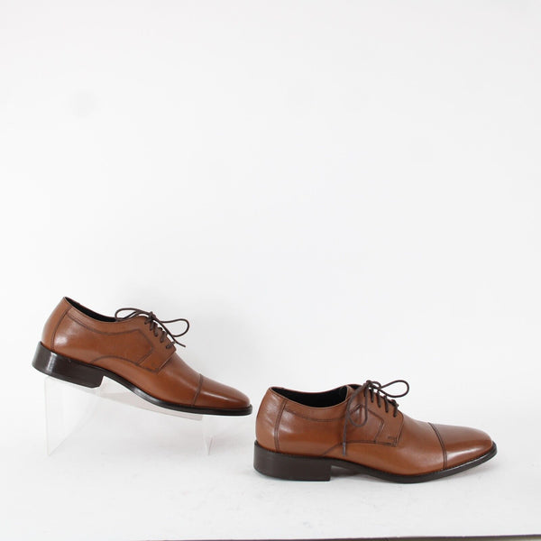 Johnston Murphy Sz 8.5 M Brown Cushioned Leather Upper / Inner Laced Oxford Shoe