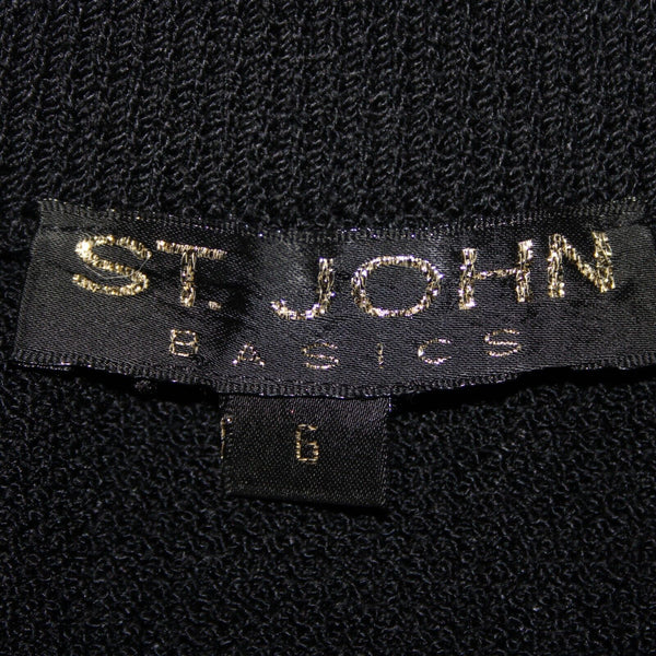 St John Basics Sz 6 Black Santana Knit Long Black Side Slit Maxi Skirt