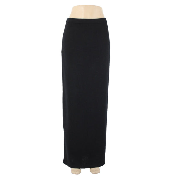 St John Basics Sz 6 Black Santana Knit Long Black Side Slit Maxi Skirt