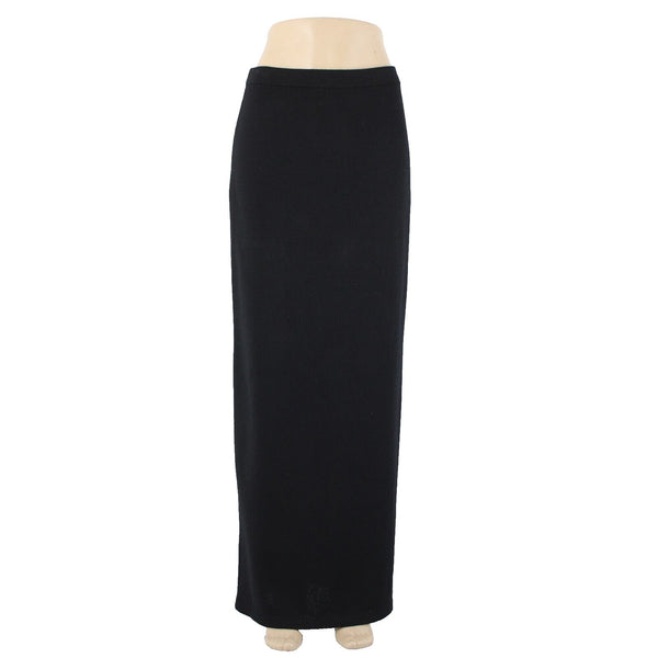St John Basics Sz 6 Black Santana Knit Long Black Side Slit Maxi Skirt