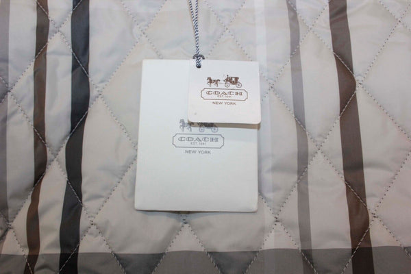 COACH NEW Sz S Taupe Brown Leather Trim Removable Vest Lined Polyester Jacket