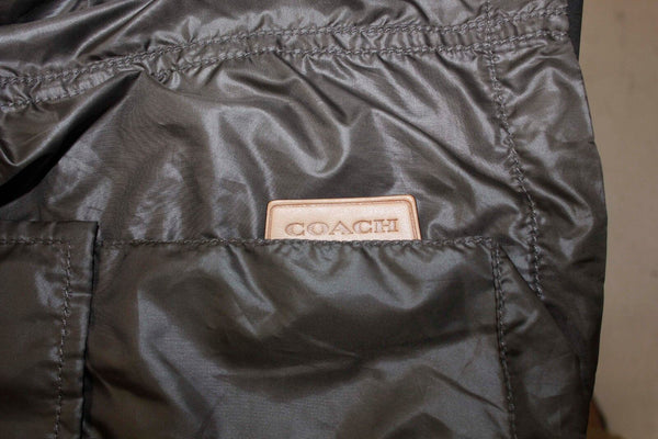 COACH NEW Sz S Taupe Brown Leather Trim Removable Vest Lined Polyester Jacket