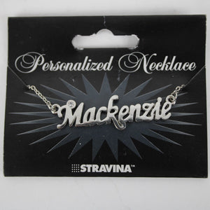 MACKENZIE NEW Name Silvertone Rhinestone 14.5"w4.5" Multi Ring Extender Necklace