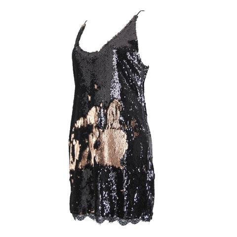 Free People NEW $98 Sz M Rose Pink Night Combo Sequin Rayon Spandex Dress