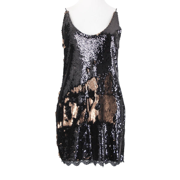 Free People NEW $98 Sz M Rose Pink Night Combo Sequin Rayon Spandex Dress
