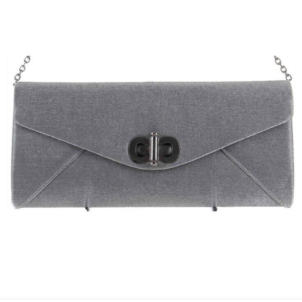 Sondra Roberts 11 x 5 x 1.25 Gray Silver Shimmer Clutch to Shoulder Purse