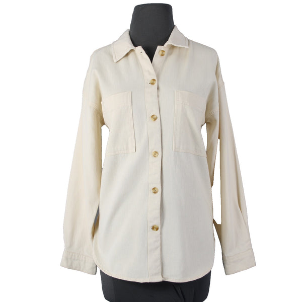 Thread Supply Jacket Sz XS Yellow Denim Collared Button Down 100% Cotton Jacket