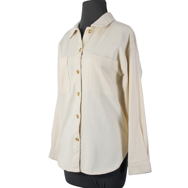 Thread Supply Jacket Sz XS Yellow Denim Collared Button Down 100% Cotton Jacket