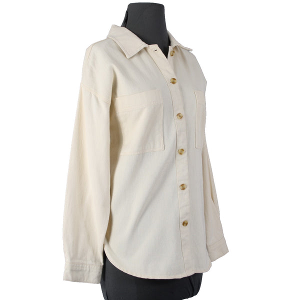 Thread Supply Jacket Sz XS Yellow Denim Collared Button Down 100% Cotton Jacket
