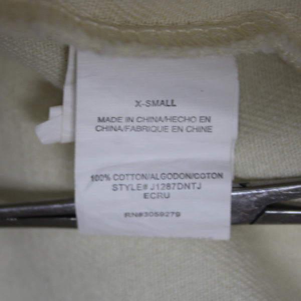Thread Supply Jacket Sz XS Yellow Denim Collared Button Down 100% Cotton Jacket