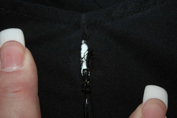 Theory Sz 10 Black One Shoulder Side Zip Wool Lycra Shift Dress