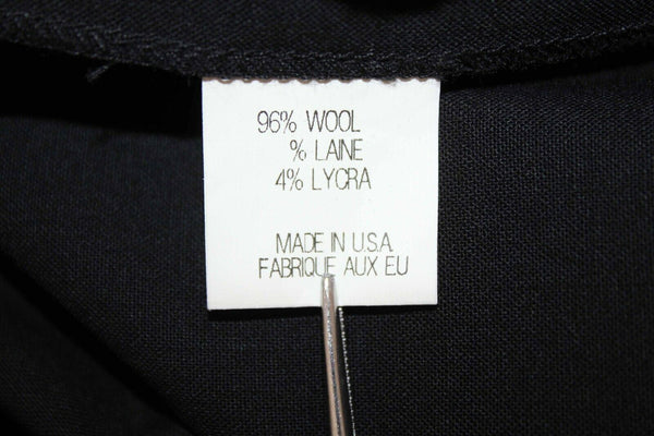 Theory Sz 10 Black One Shoulder Side Zip Wool Lycra Shift Dress