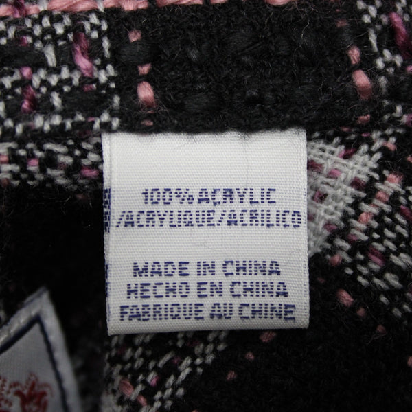 Roper Sz XL Black White Pink Unlined Collared Pockets 100% Acrylic Tweed Jacket