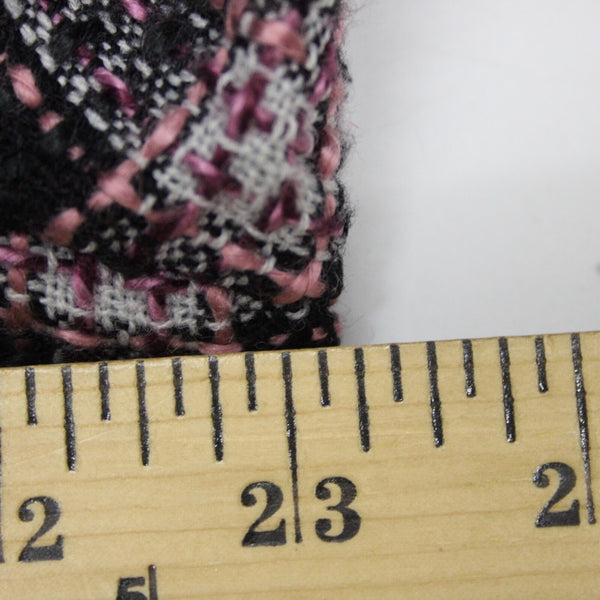 Roper Sz XL Black White Pink Unlined Collared Pockets 100% Acrylic Tweed Jacket