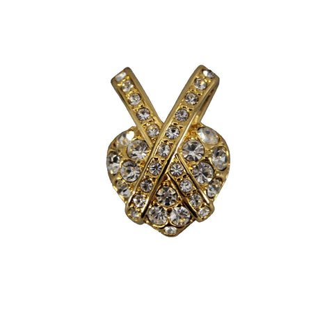 Nolan Miller Goldtone Cubic Zirconia Pave Heart X Pendant
