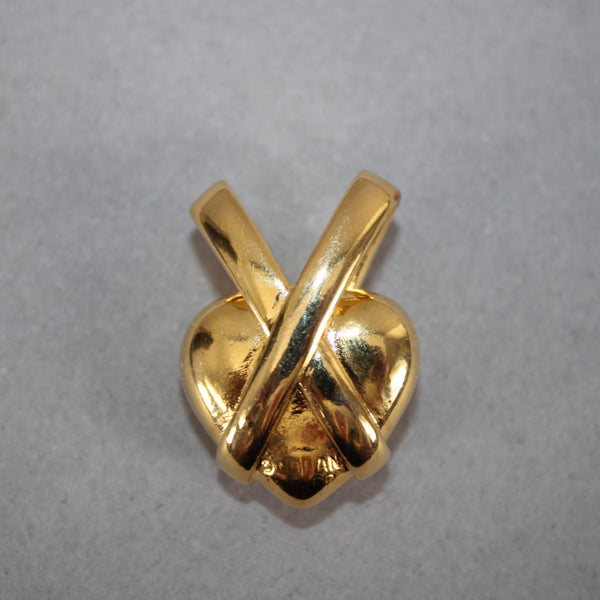 Nolan Miller Goldtone Cubic Zirconia Pave Heart X Pendant