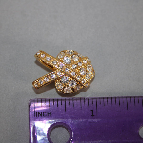 Nolan Miller Goldtone Cubic Zirconia Pave Heart X Pendant