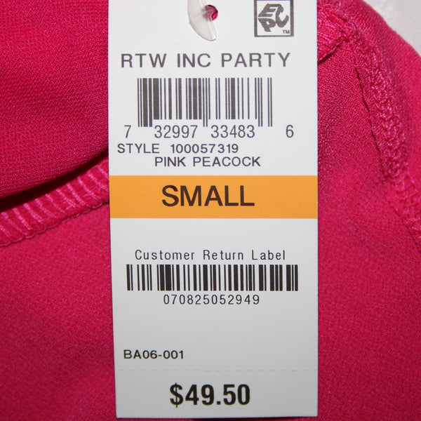 INC NEW $50 Rtw Inc Party Sz S Pink Peacock Bronze Hardware Poly Spandex Top