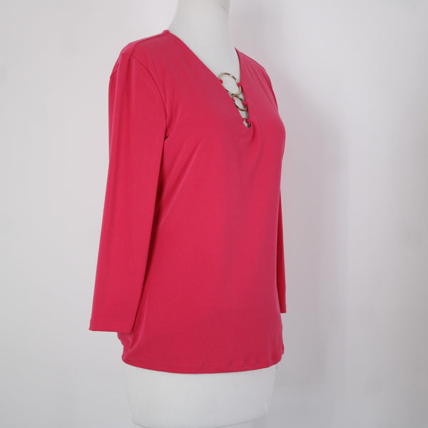 INC NEW $50 Rtw Inc Party Sz S Pink Peacock Bronze Hardware Poly Spandex Top