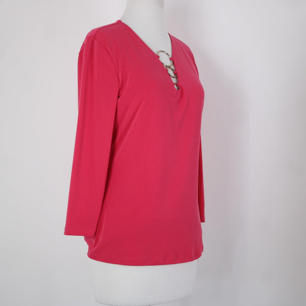 INC NEW $50 Rtw Inc Party Sz S Pink Peacock Bronze Hardware Poly Spandex Top