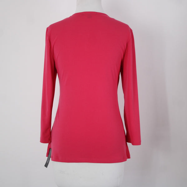 INC NEW $50 Rtw Inc Party Sz S Pink Peacock Bronze Hardware Poly Spandex Top