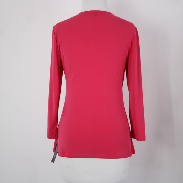 INC NEW $50 Rtw Inc Party Sz S Pink Peacock Bronze Hardware Poly Spandex Top