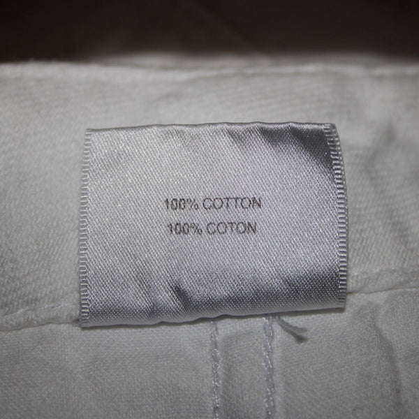 J Brand Sz 26 x 25 White Belted Wide Leg Ankle Raw Hem 100% Cotton Pant