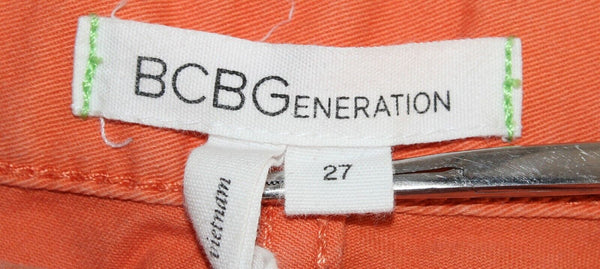 BCBGeneration Jasper Sz 27 x 29 Orange Cotton Blend Straight Leg Pant