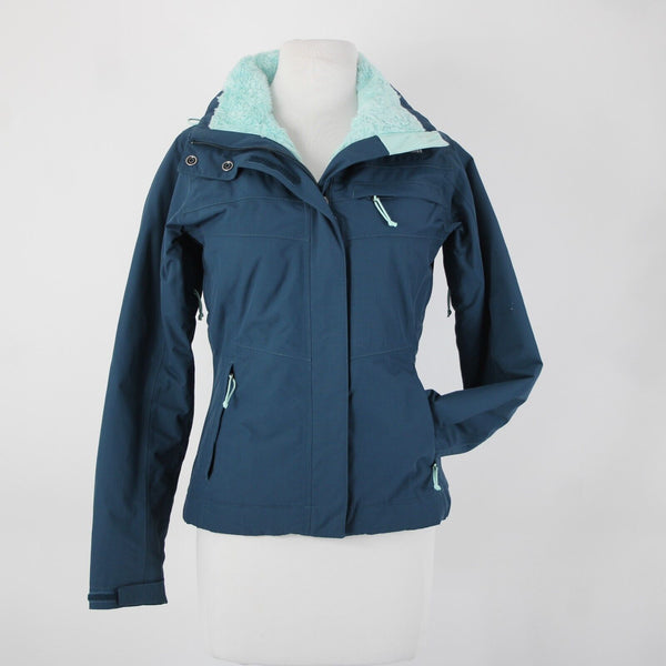 The North Face Sz XS Blue Pockets Hooded 100% Nylon Polyester Jacket